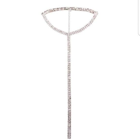 Long Crystal Choker Necklace - Picture 2 of 2